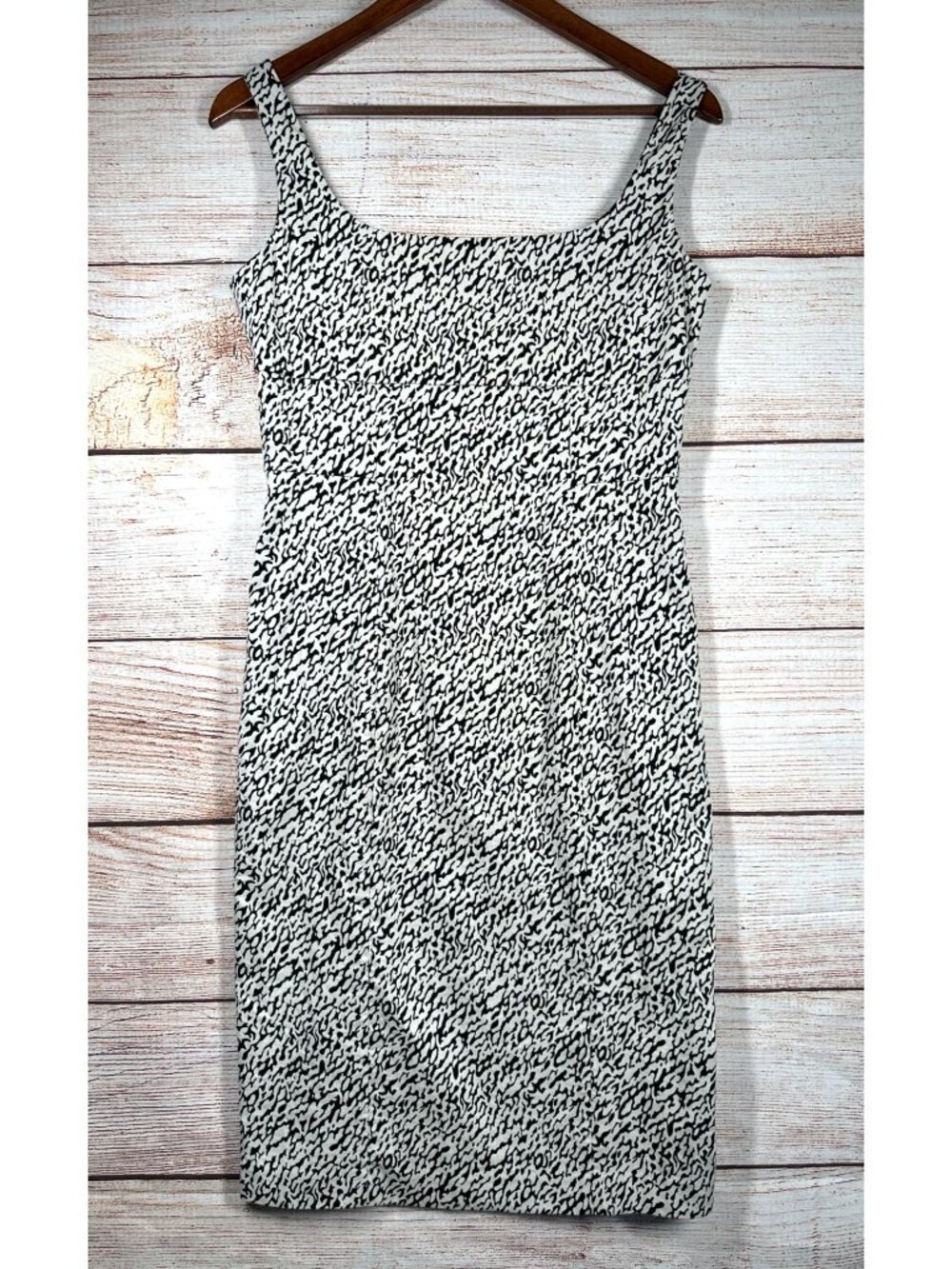 Diane von Furstenberg DVF Womens 10 Sheath Dress Black White Bridget Snake Wave